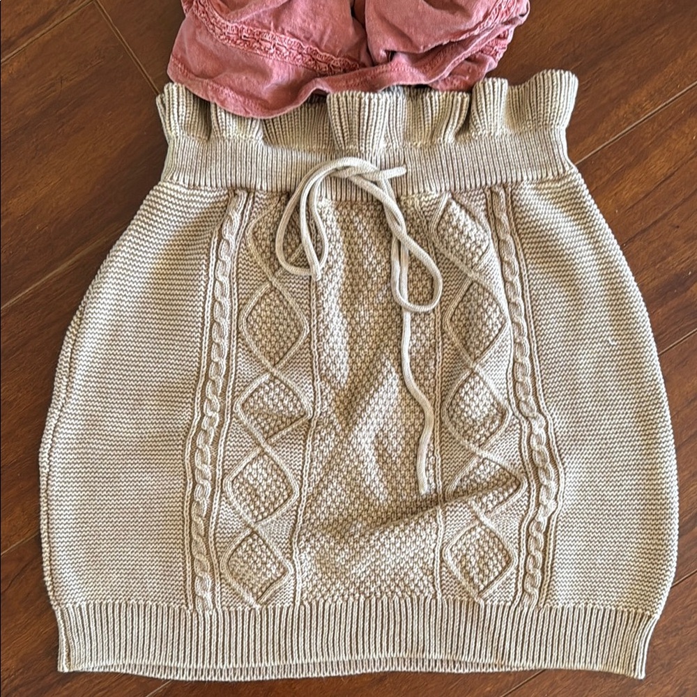 FREE PEOPLE Beige Knit Skirt